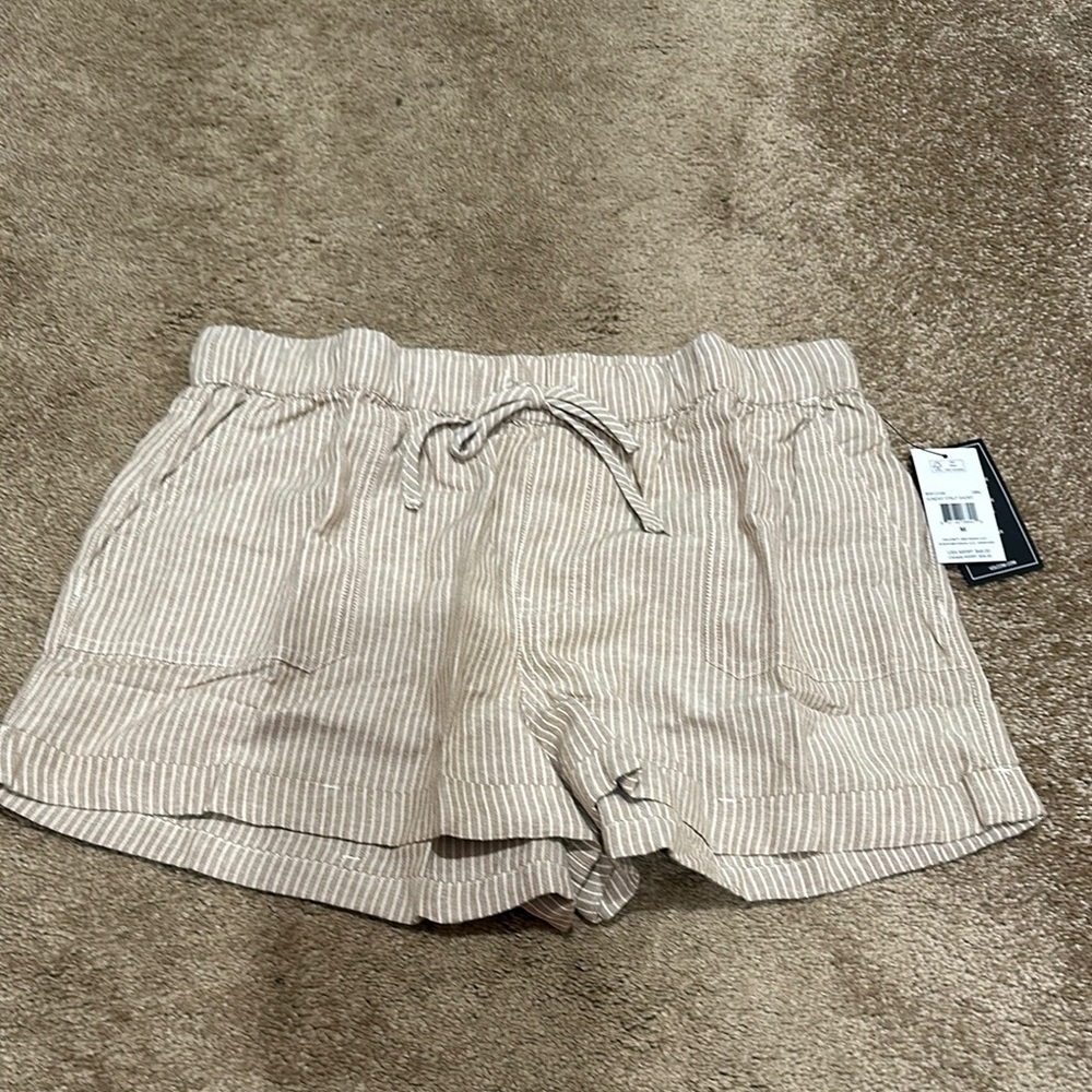 Striped Beige Women's Shorts
